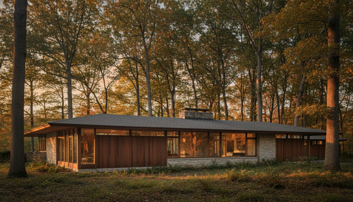 Reston, Virginia residential exterior โ mid-century modern home in the Reston planned community