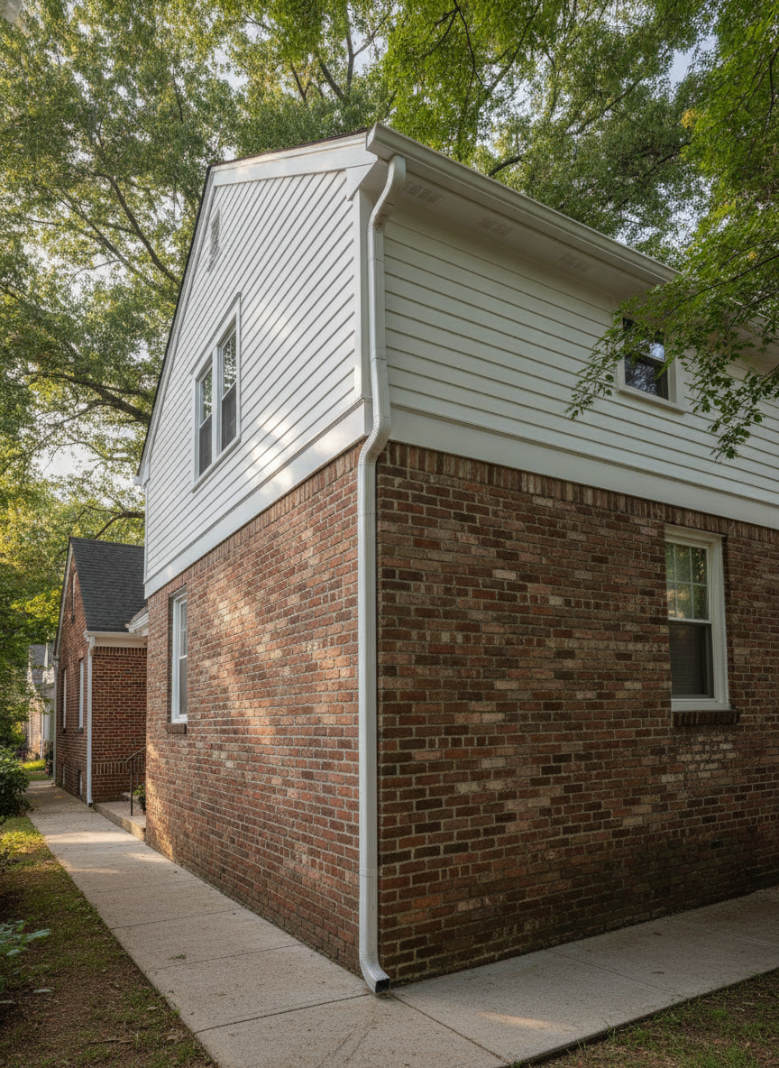 Arlington home with new siding and trim on a narrow lot by Virginia Exteriors